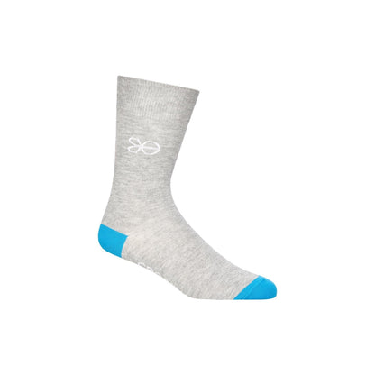 Grey-Multicoloured - Back - Crosshatch Mens Posical Logo Crew Socks (Pack of 5)