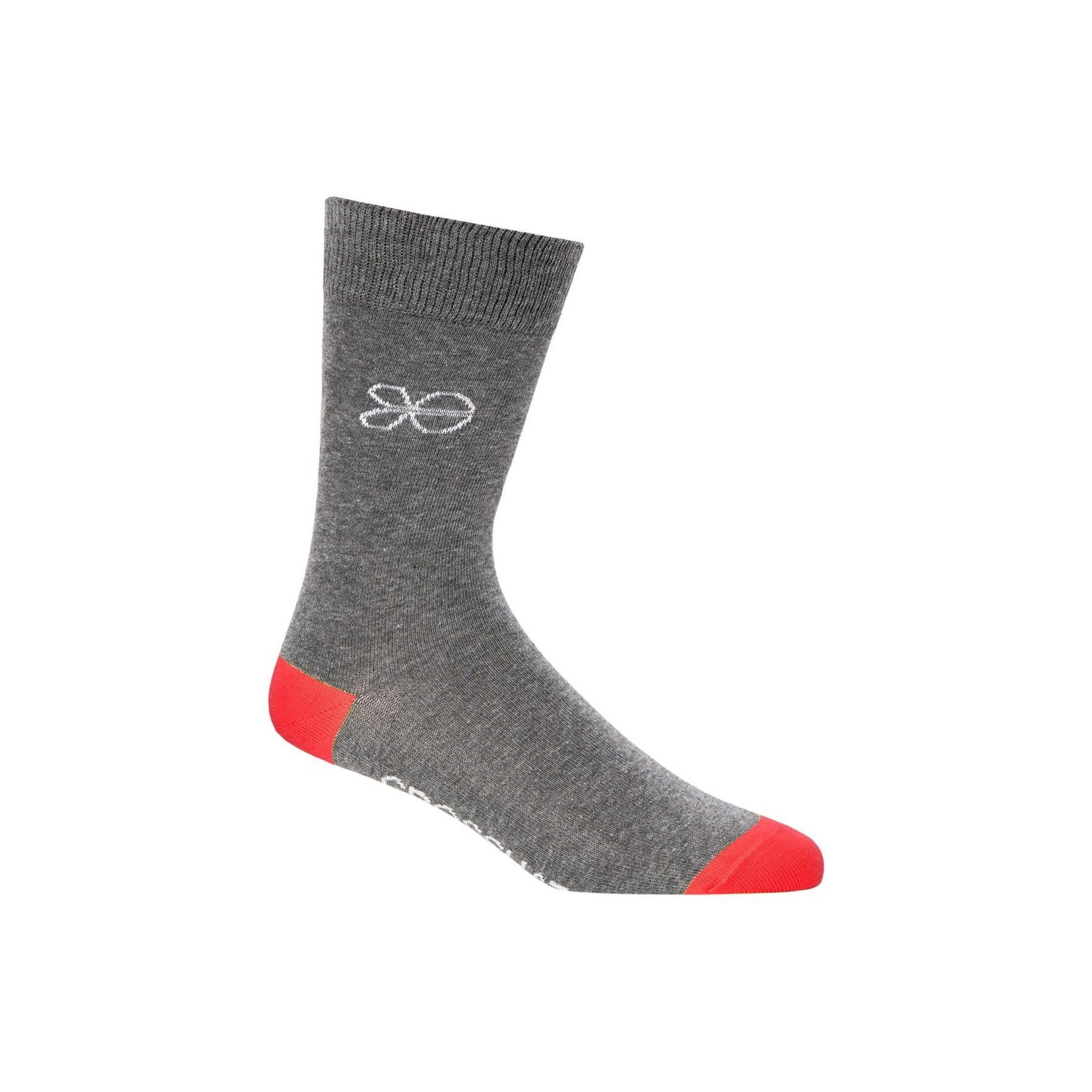 Grey-Multicoloured - Lifestyle - Crosshatch Mens Posical Logo Crew Socks (Pack of 5)