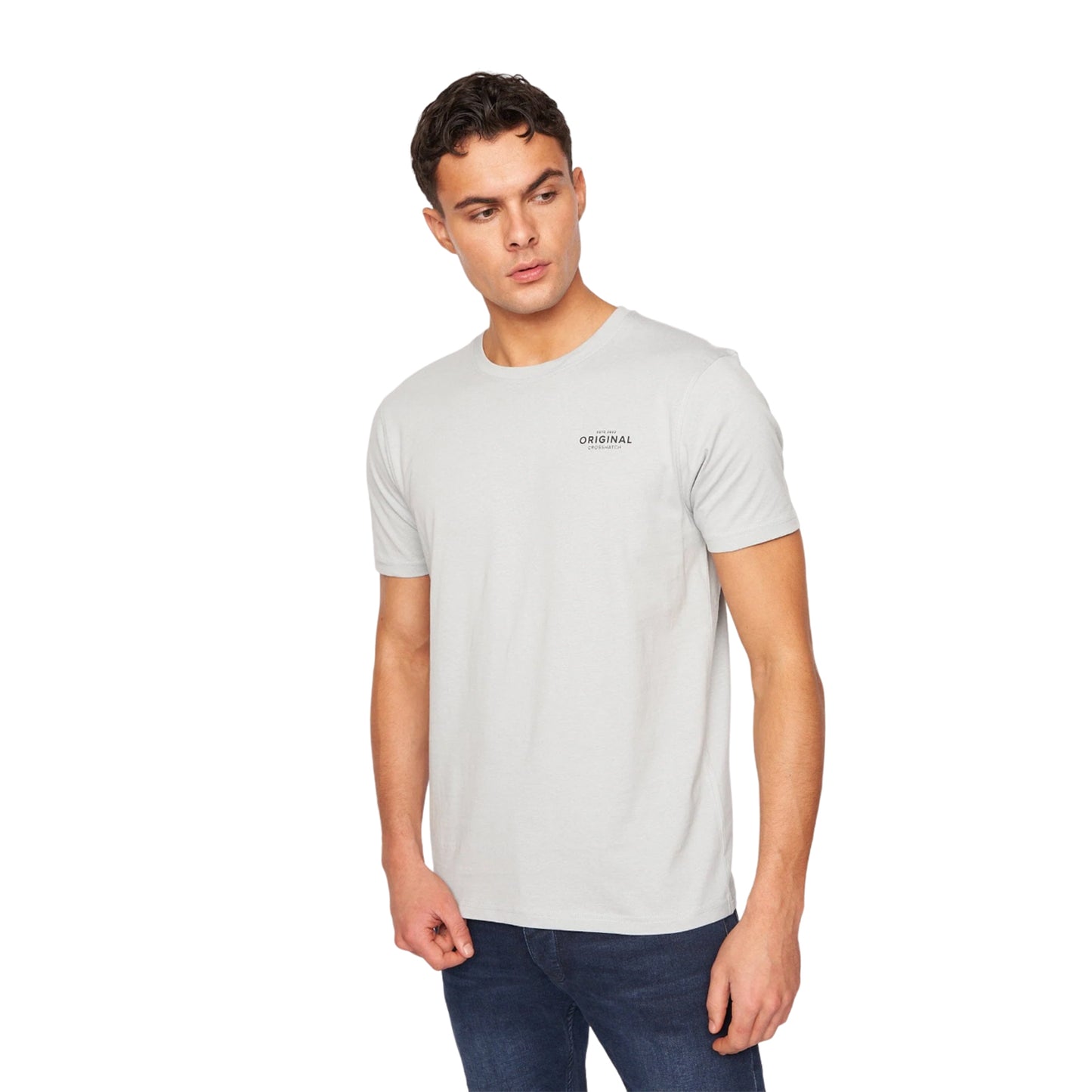 Navy-Blue-White - Back - Crosshatch Mens Bailtee T-Shirt (Pack of 5)
