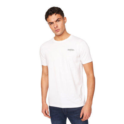 Navy-Blue-White - Side - Crosshatch Mens Bailtee T-Shirt (Pack of 5)