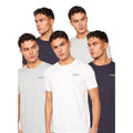 Navy-Blue-White - Front - Crosshatch Mens Bailtee T-Shirt (Pack of 5)