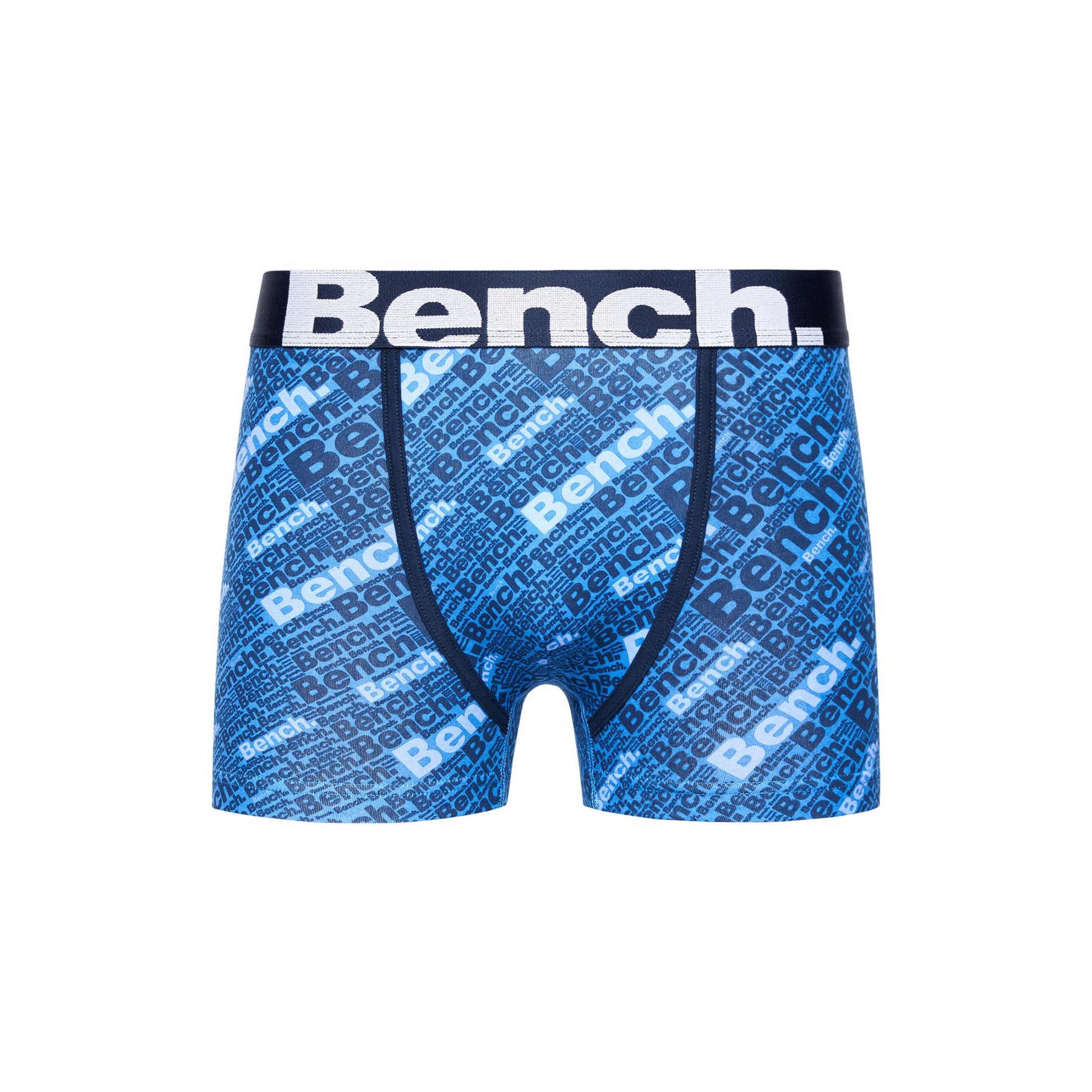 Blue-Navy - Side - Bench Mens Bamber Assorted Designs Boxer Shorts (Pack of 3)