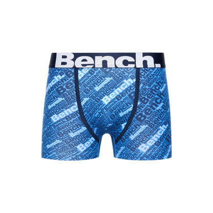 Blue-Navy - Side - Bench Mens Bamber Assorted Designs Boxer Shorts (Pack of 3)