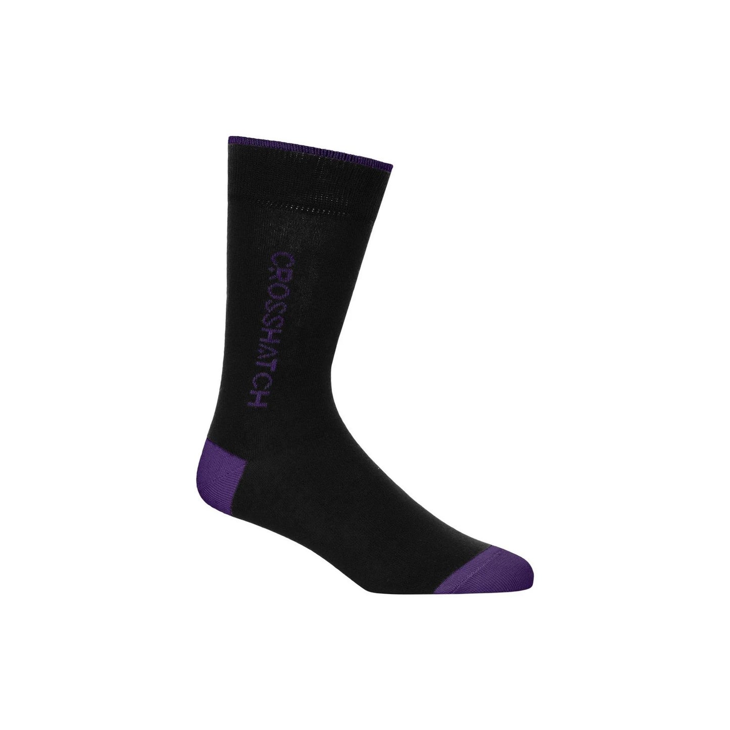 Black-Multicoloured - Pack Shot - Crosshatch Mens Glowbow Crew Socks (Pack of 5)