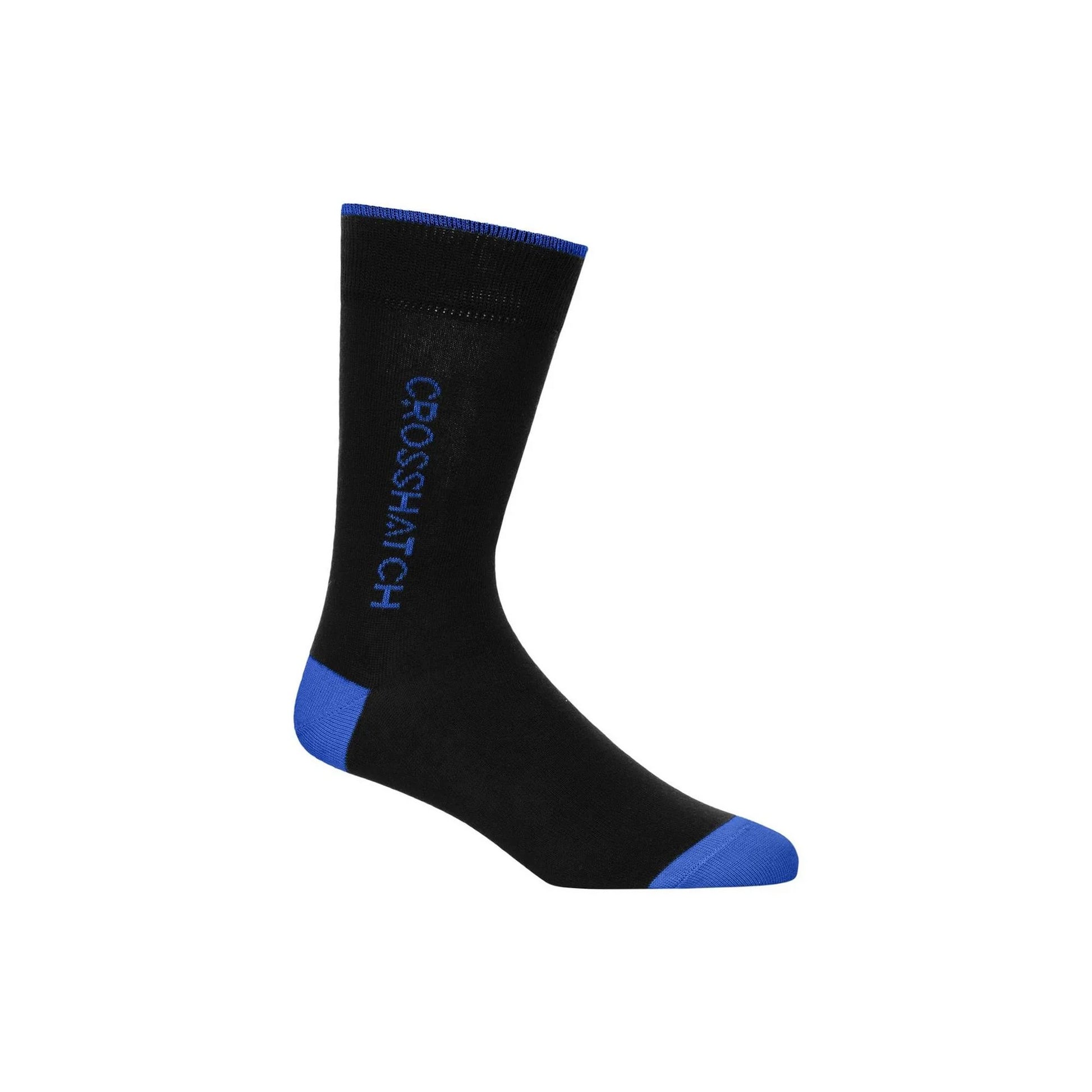 Black-Multicoloured - Close up - Crosshatch Mens Glowbow Crew Socks (Pack of 5)