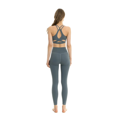 Slate Green - Back - Lookus Womens-Ladies Arya Pocket Leggings