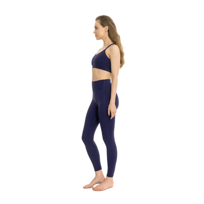 Navy - Side - Lookus Womens-Ladies Arya Pocket Leggings