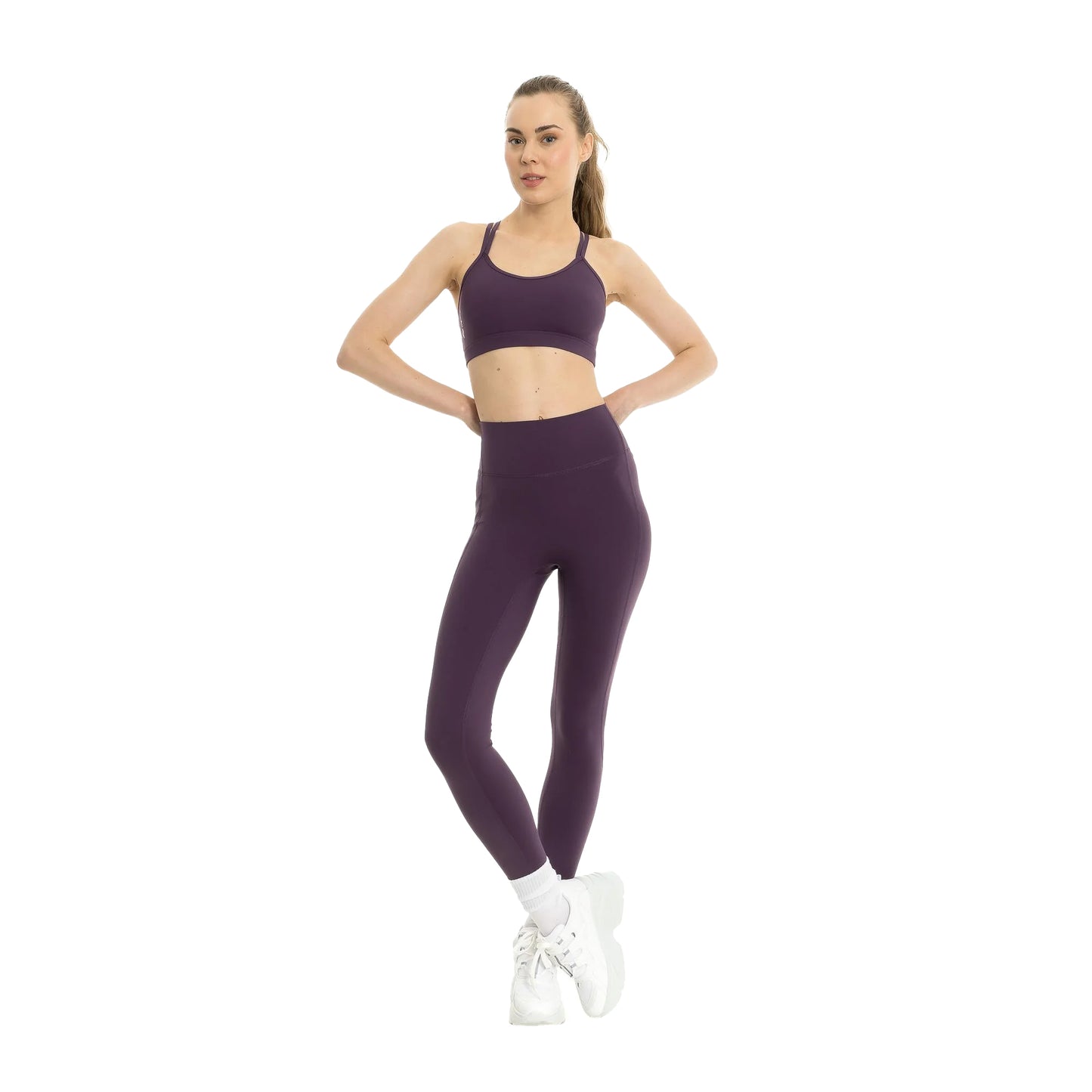 Plum - Front - Lookus Womens-Ladies Arya Pocket Leggings