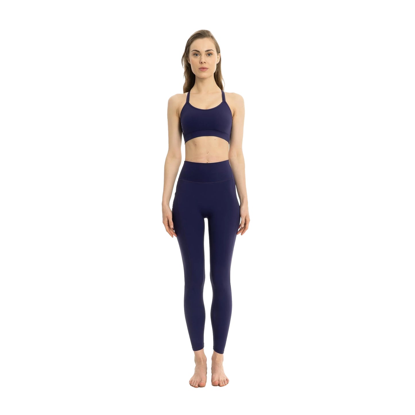 Navy - Front - Lookus Womens-Ladies Arya Pocket Leggings