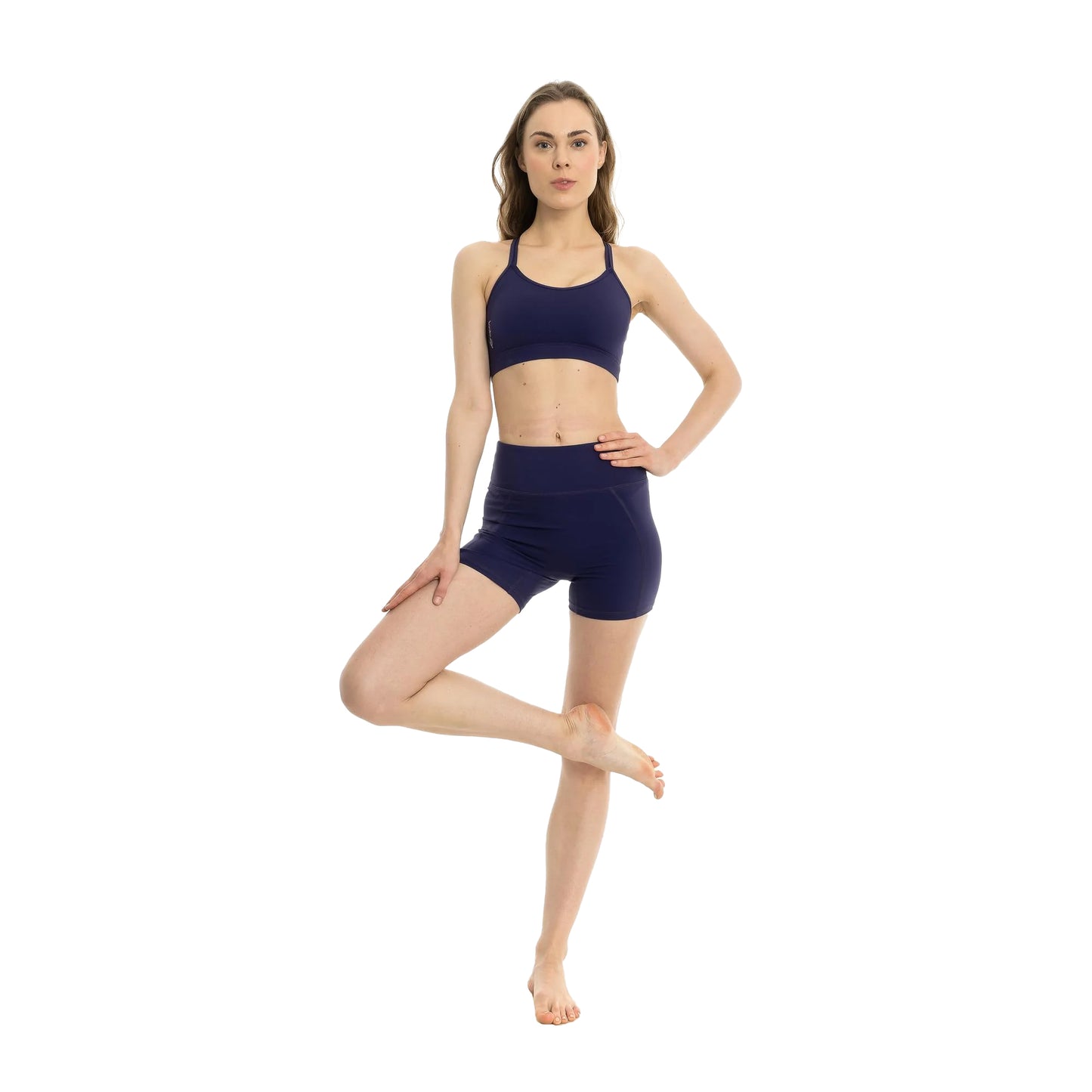 Navy - Back - Lookus Womens-Ladies Summer Pocket Sweat Shorts