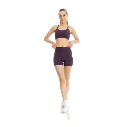 Plum - Front - Lookus Womens-Ladies Summer Pocket Sweat Shorts