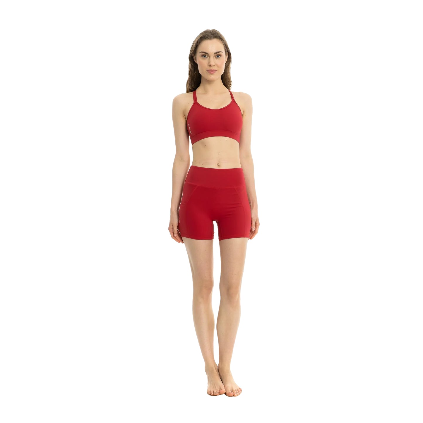 Red - Front - Lookus Womens-Ladies Summer Pocket Sweat Shorts