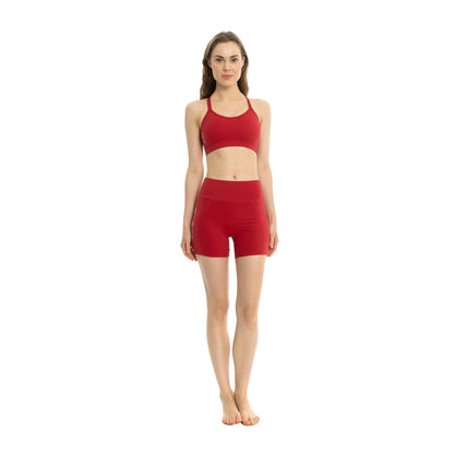 Red - Front - Lookus Womens-Ladies Summer Pocket Sweat Shorts