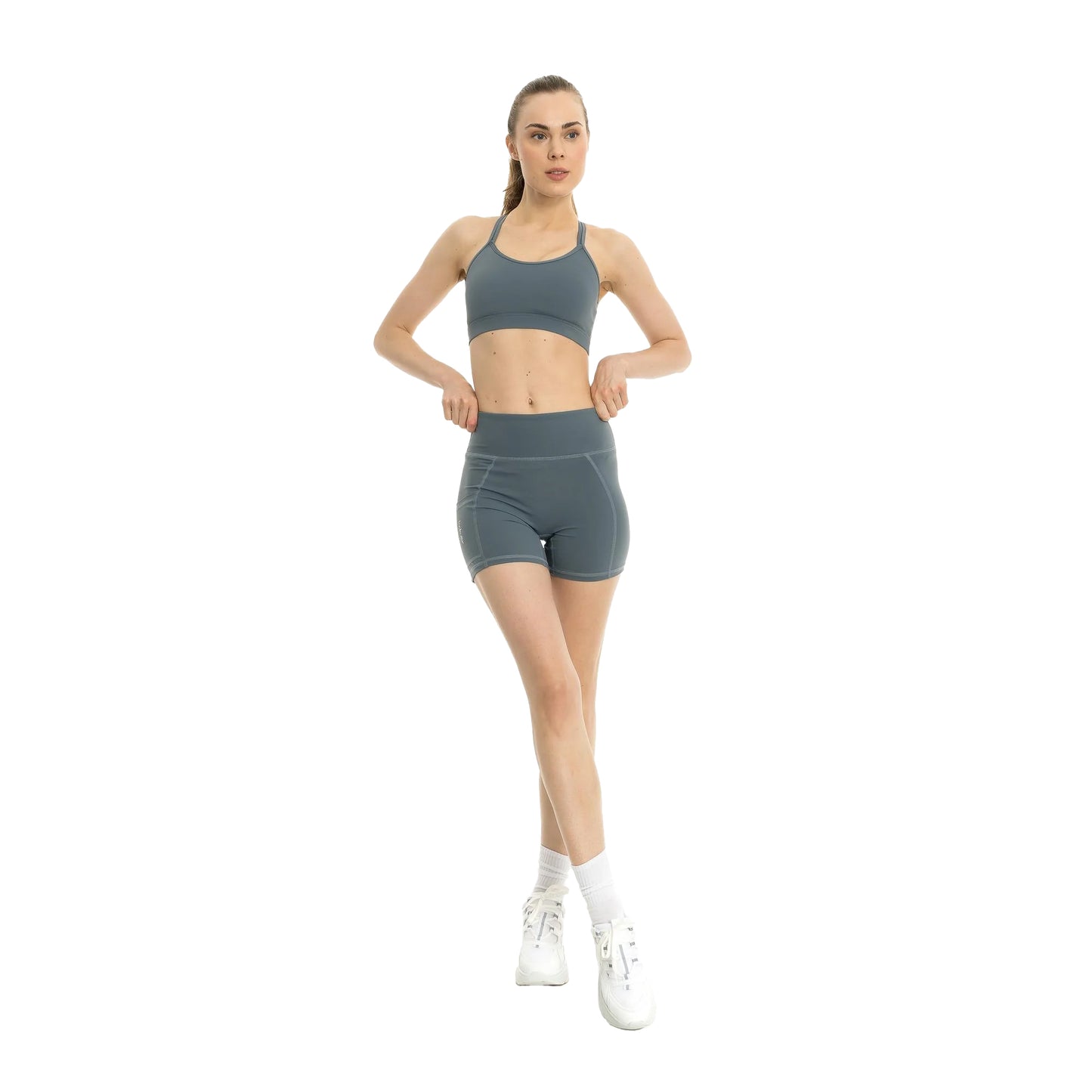 Slate Green - Front - Lookus Womens-Ladies Summer Pocket Sweat Shorts