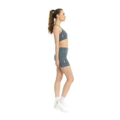 Slate Green - Side - Lookus Womens-Ladies Summer Pocket Sweat Shorts