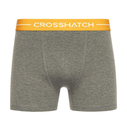 Charcoal Marl - Close up - Crosshatch Mens Astral Bright Boxer Shorts (Pack of 5)