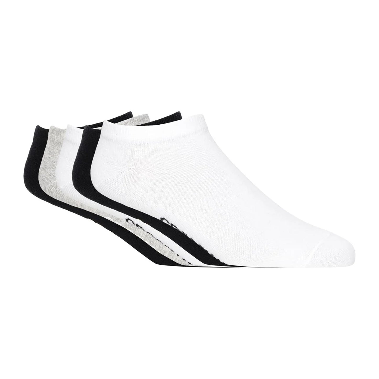 White-Black-Grey - Front - Crosshatch Mens Briskmix Trainer Socks (Pack of 5)