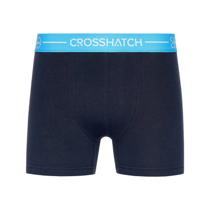 Navy - Side - Crosshatch Mens Astral Bright Boxer Shorts (Pack of 3)