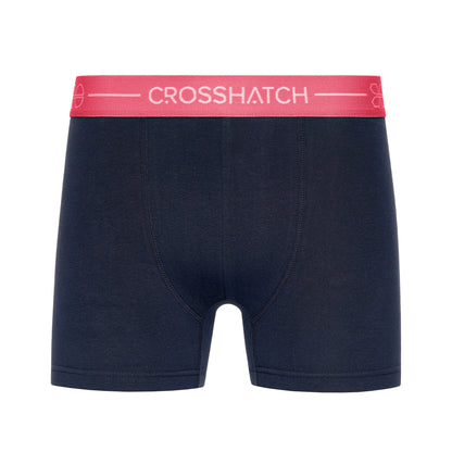 Navy - Pack Shot - Crosshatch Mens Astral Bright Boxer Shorts (Pack of 3)