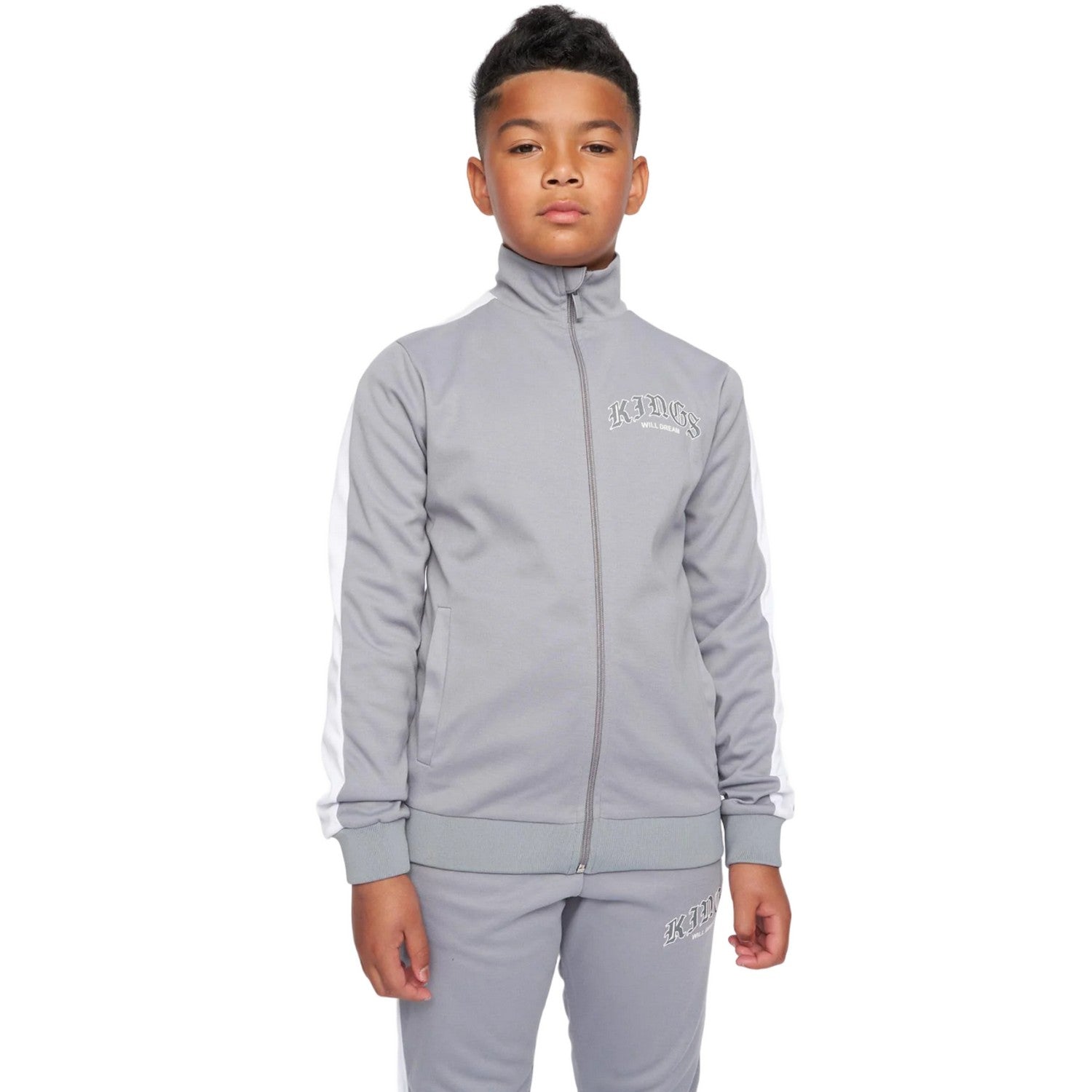 Sharkskin-Optic White - Front - Kings Will Dream Boys Waylo Full Zip Track Top