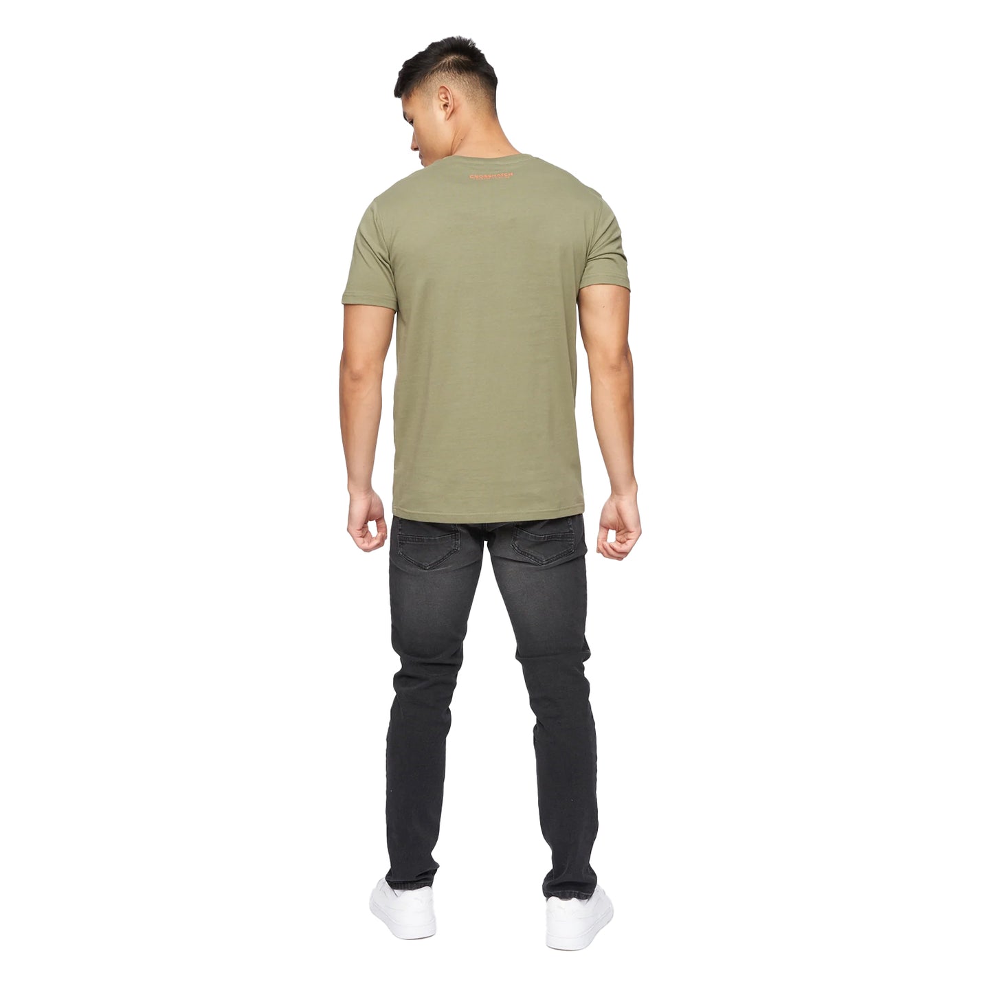 Olive - Back - Crosshatch Mens Neoline Camo T-Shirt