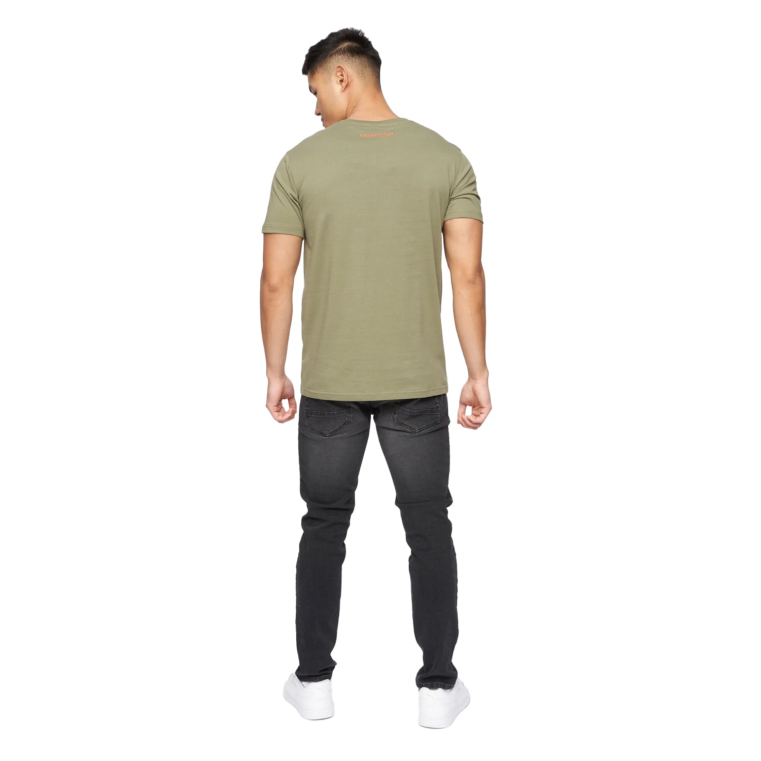 Olive - Back - Crosshatch Mens Neoline Camo T-Shirt