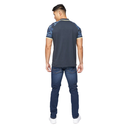 Navy - Back - Crosshatch Mens Cramdark Camo Polo Shirt
