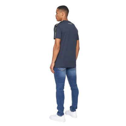 Navy - Back - Crosshatch Mens Tugford T-Shirt