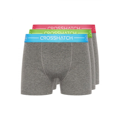 Charcoal - Front - Crosshatch Mens Astral Bright Marl Boxer Shorts (Pack of 3)