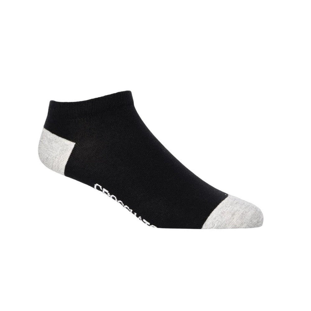 Black - Back - Crosshatch Mens Vitalblack Trainer Socks (Pack of 5)
