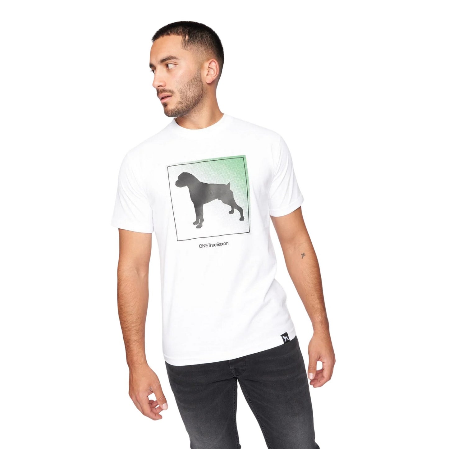 Optic White - Front - One True Saxon Mens Braice T-Shirt