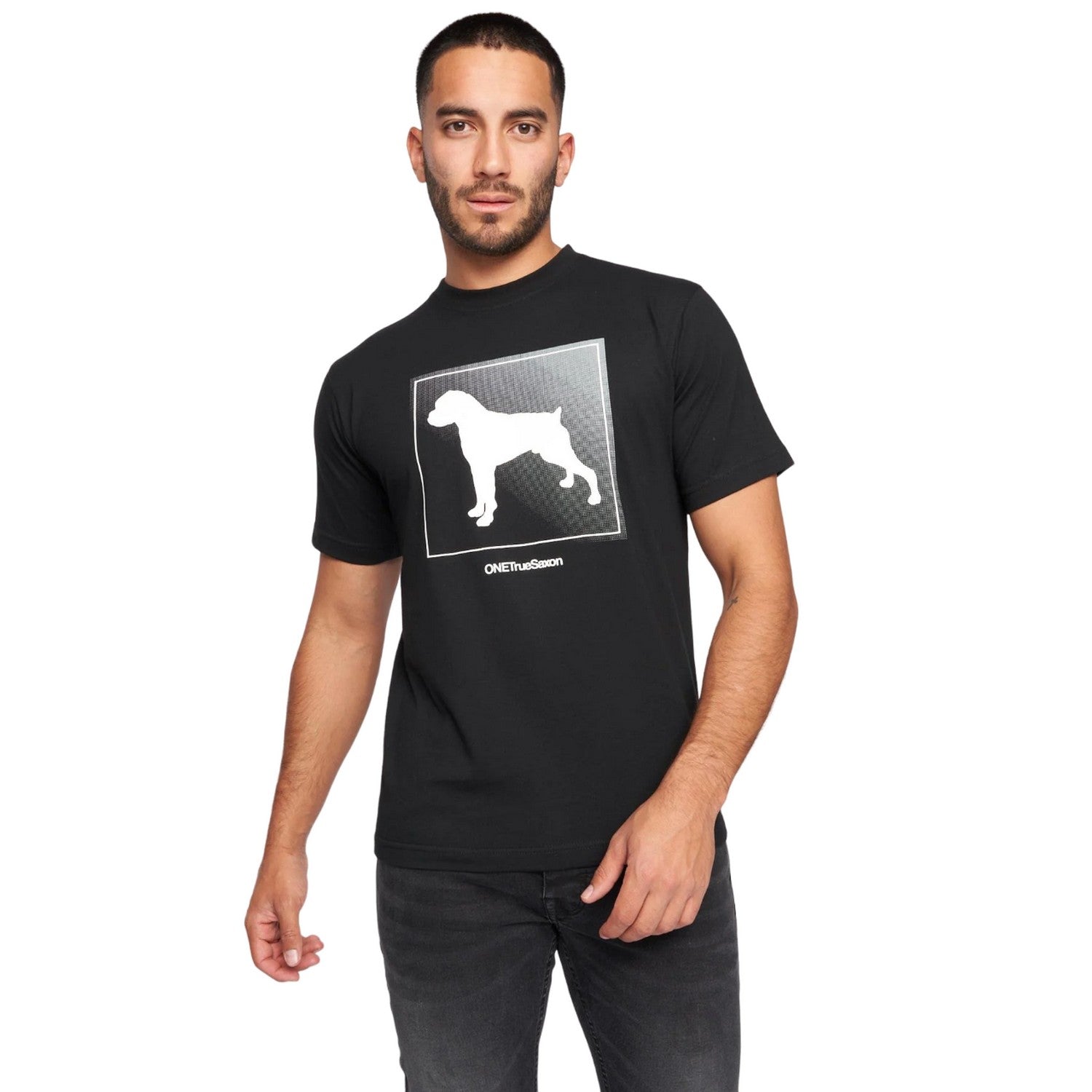 Black - Front - One True Saxon Mens Braice T-Shirt