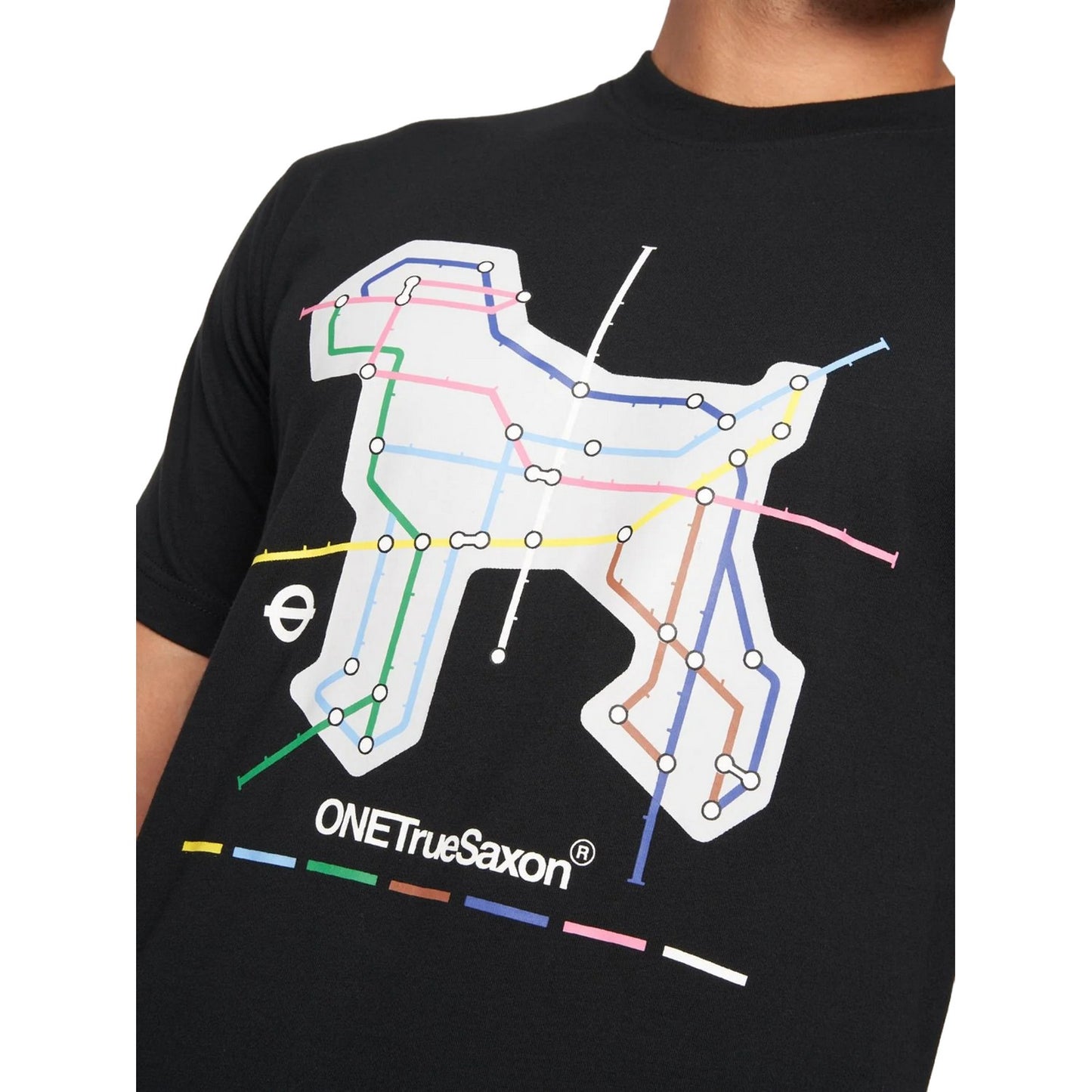 Black - Side - One True Saxon Mens Station T-Shirt