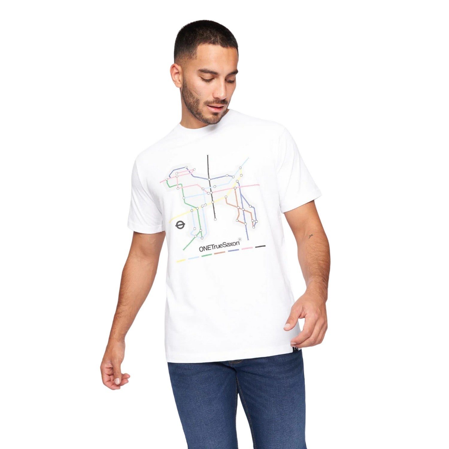 Optic White - Front - One True Saxon Mens Station T-Shirt