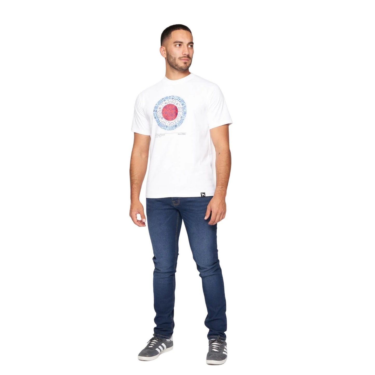 Optic White - Side - One True Saxon Mens Paisley T-Shirt