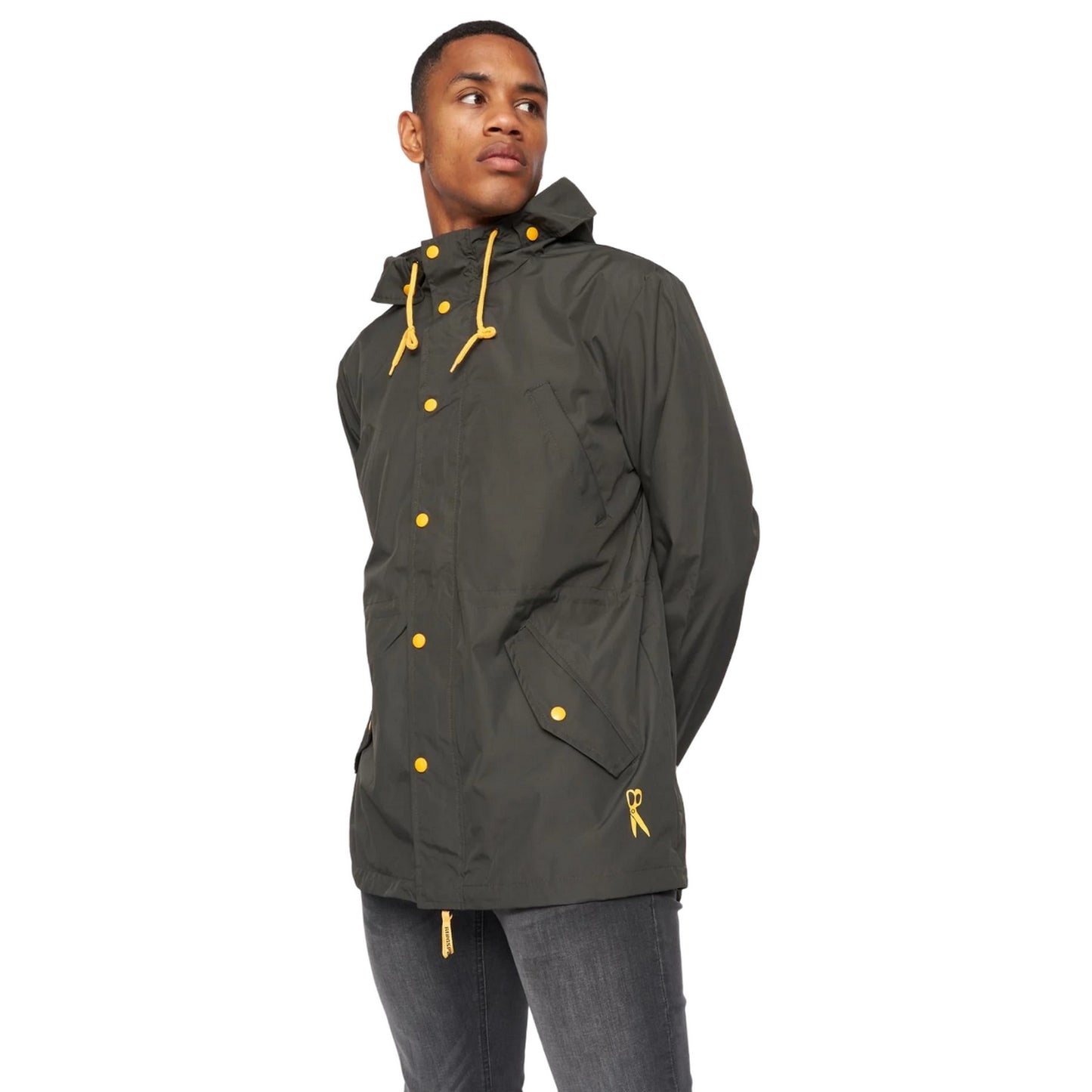 Black-Yellow - Front - Ringspun Mens Faun Lightweight Parka