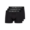 Black - Front - Henleys Mens Coalink Boxer Shorts (Pack of 3)