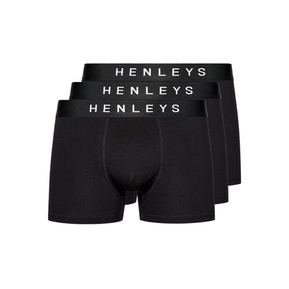 Black - Front - Henleys Mens Coalink Boxer Shorts (Pack of 3)