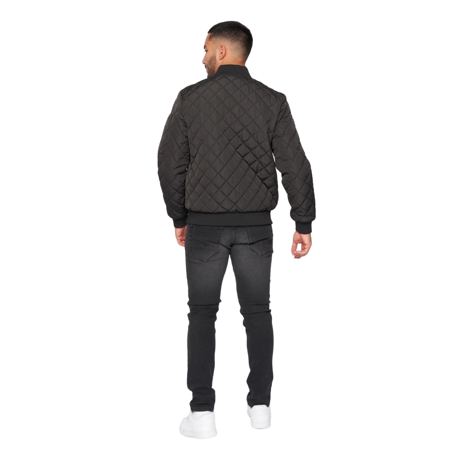 Black - Back - Glorious Gangsta Mens Moritzio Quilted Bomber Jacket