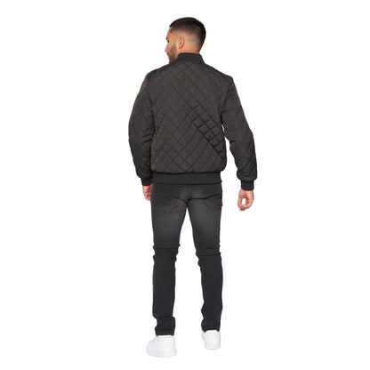 Black - Back - Glorious Gangsta Mens Moritzio Quilted Bomber Jacket