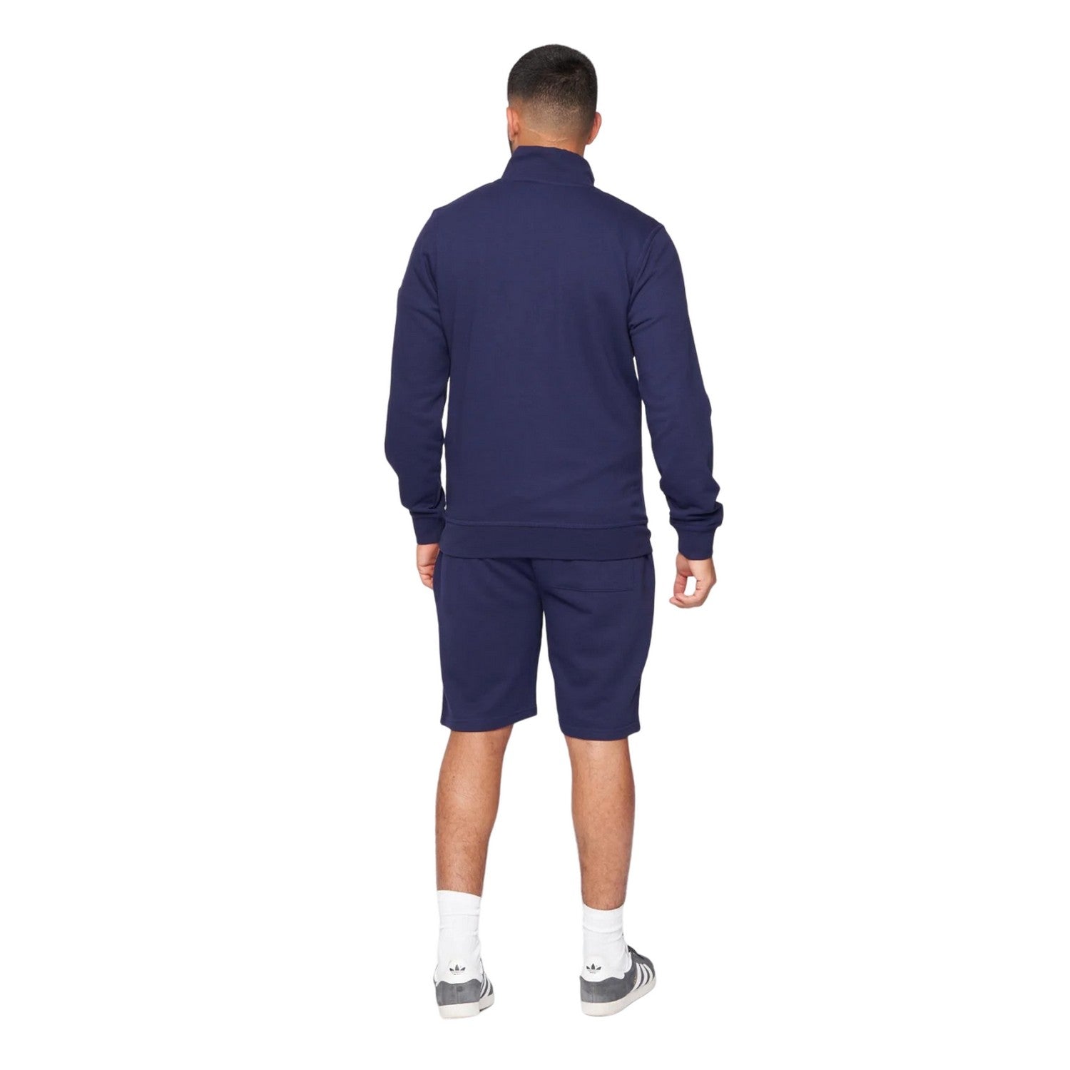 Navy - Back - One True Saxon Mens Dexon Quarter Zip Pullover