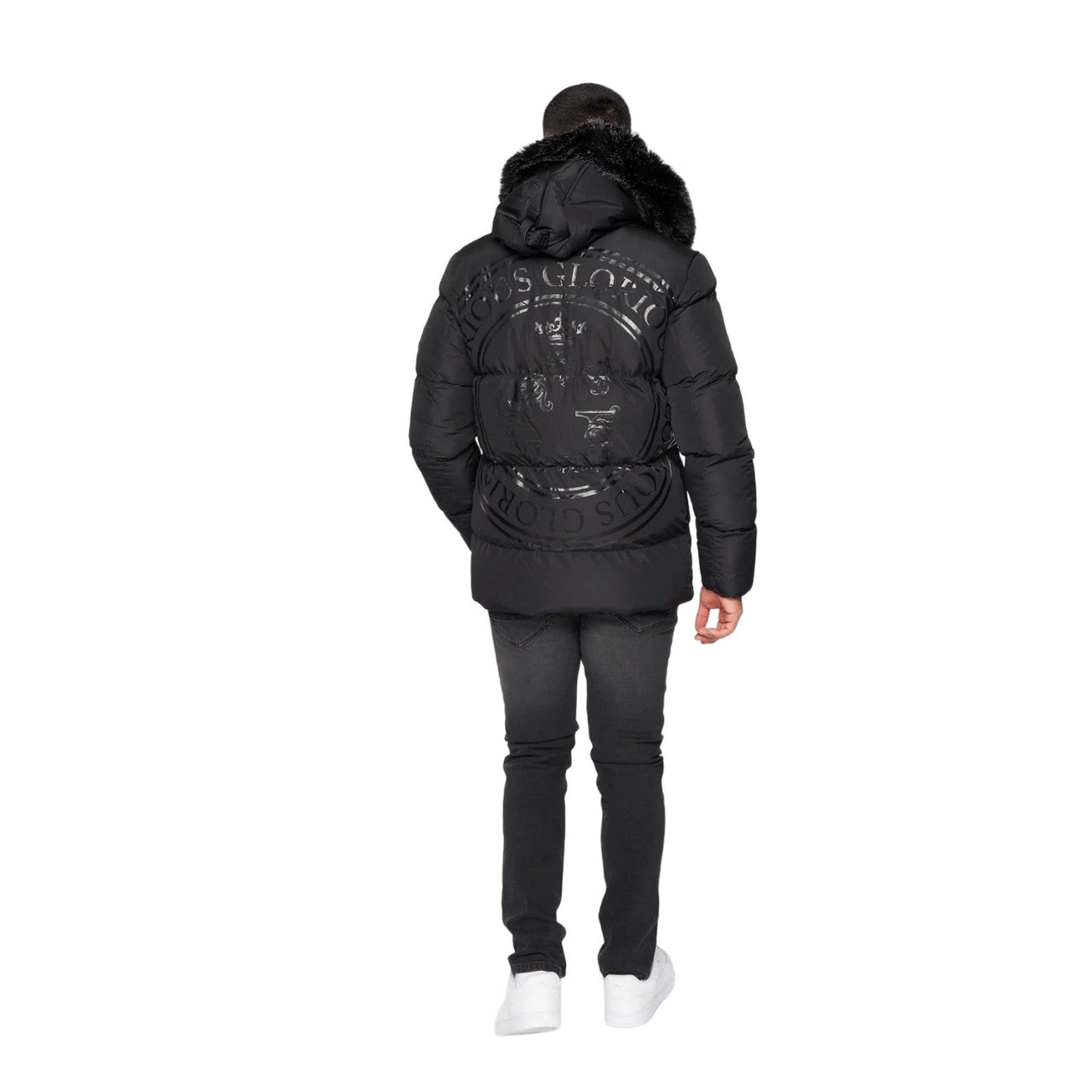 Black - Back - Glorious Gangsta Mens Omarez 2.0 Short Puffer Jacket