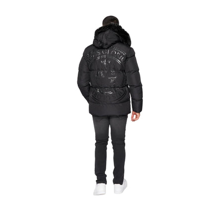 Black - Back - Glorious Gangsta Mens Omarez 2.0 Short Puffer Jacket