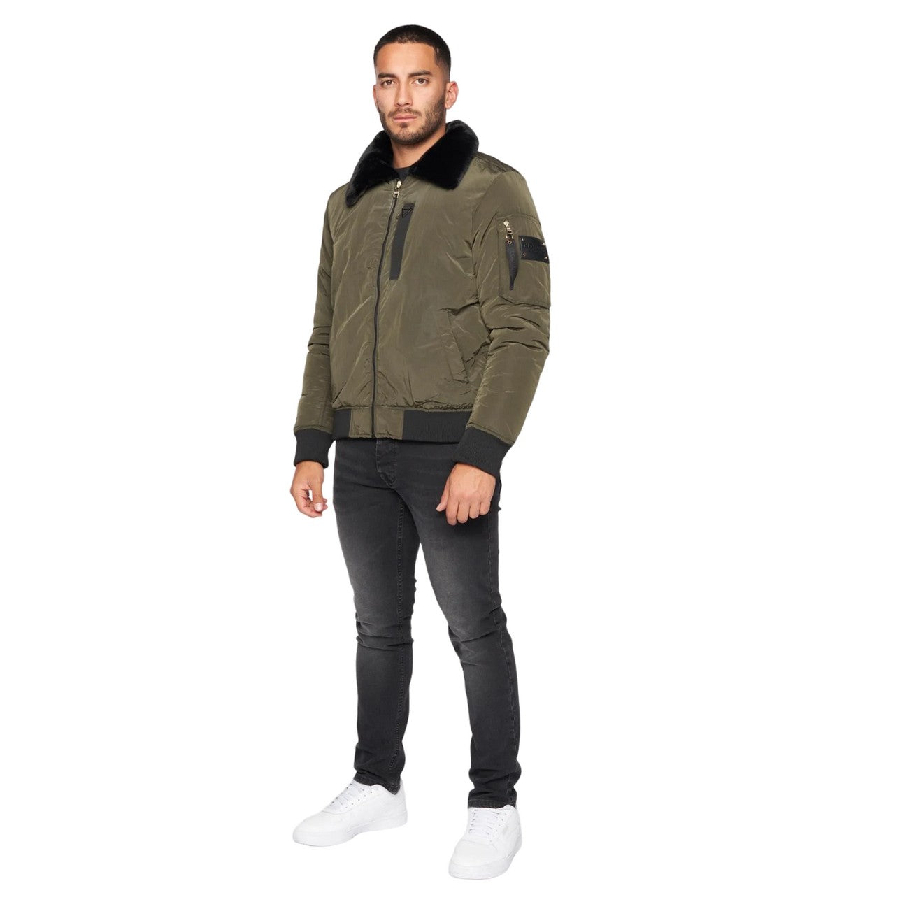 Green - Side - Glorious Gangsta Mens Vitzio Ma2 Bomber Jacket