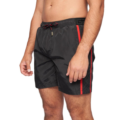Black - Front - Glorious Gangsta Mens Harlan Swim Shorts