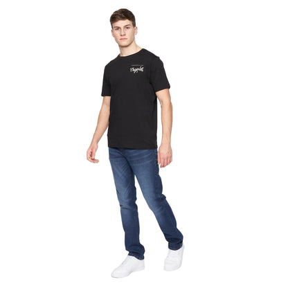 Dark Wash - Side - Crosshatch Mens Svelte Stretch Jeans