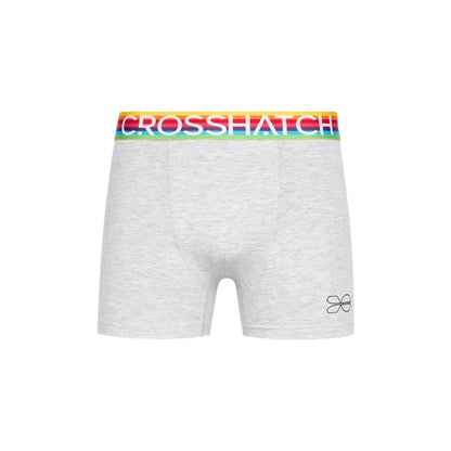 Multicoloured - Side - Crosshatch Mens Rainbow Boxer Shorts (Pack of 3)