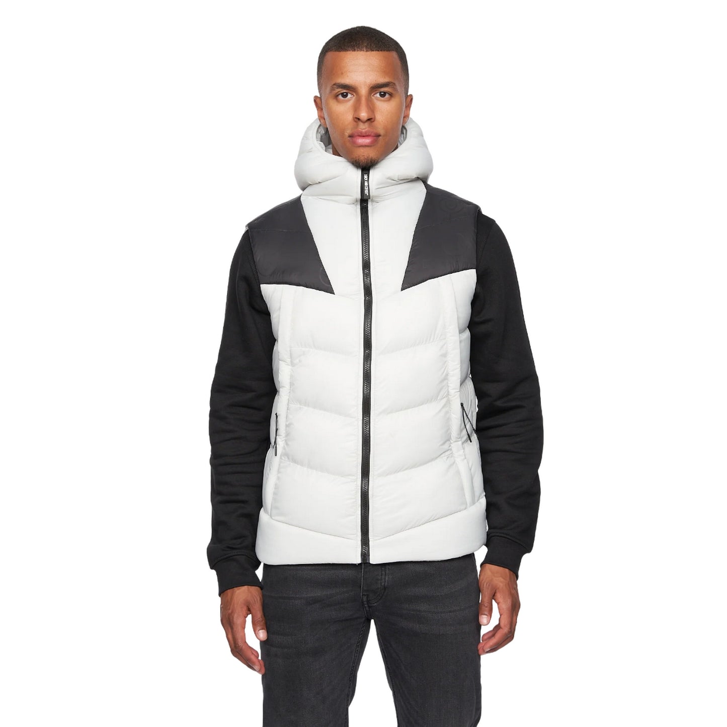 Putty-Black - Front - Duck and Cover Mens Raymax Gilet