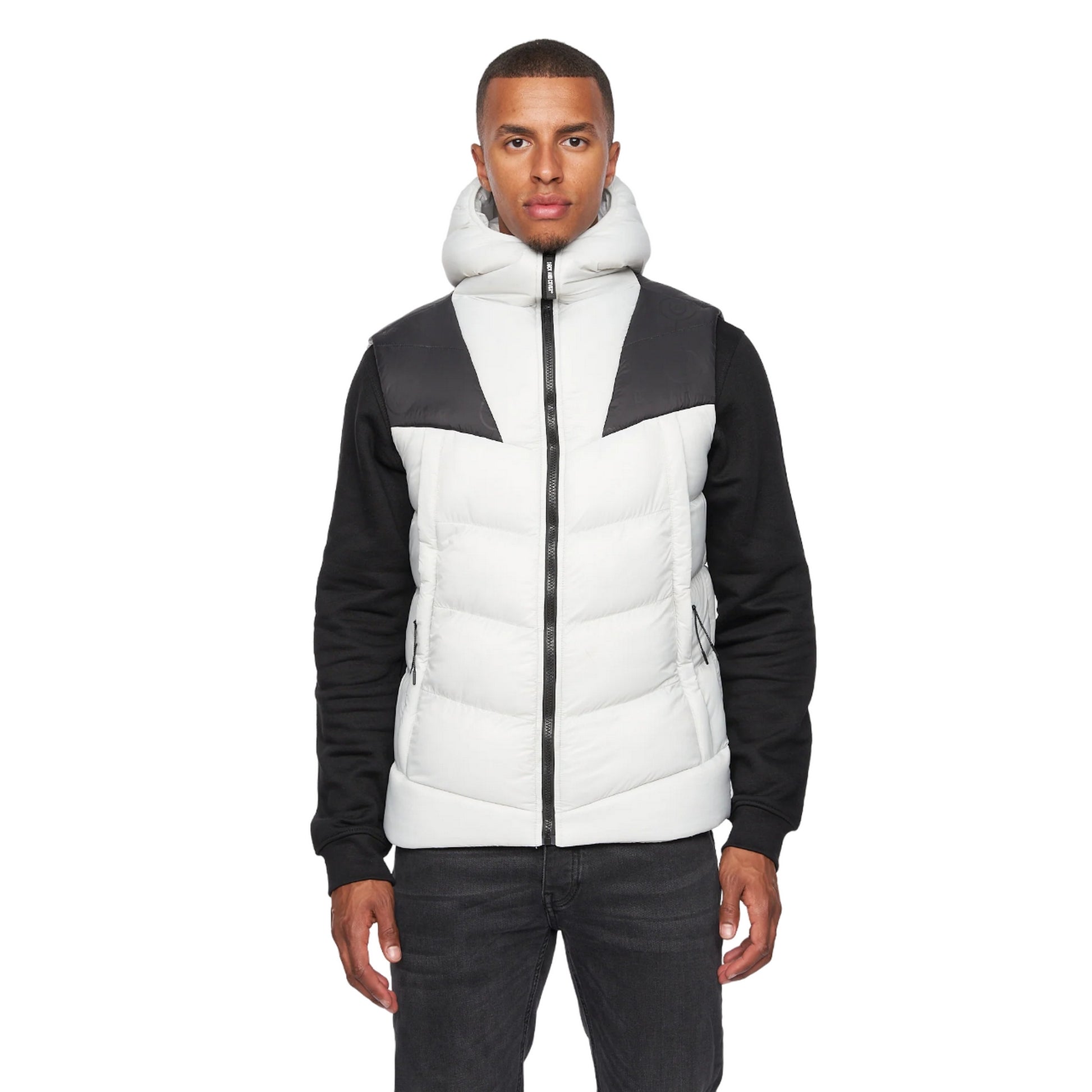 Putty-Black - Front - Duck and Cover Mens Raymax Gilet