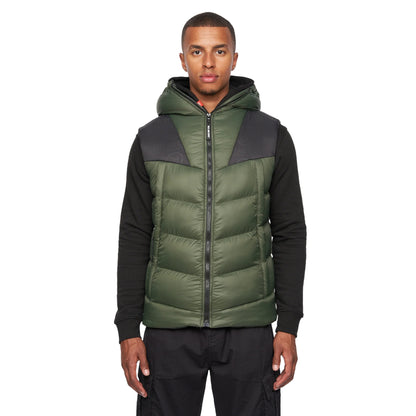 Dark Olive-Black - Front - Duck and Cover Mens Raymax Gilet